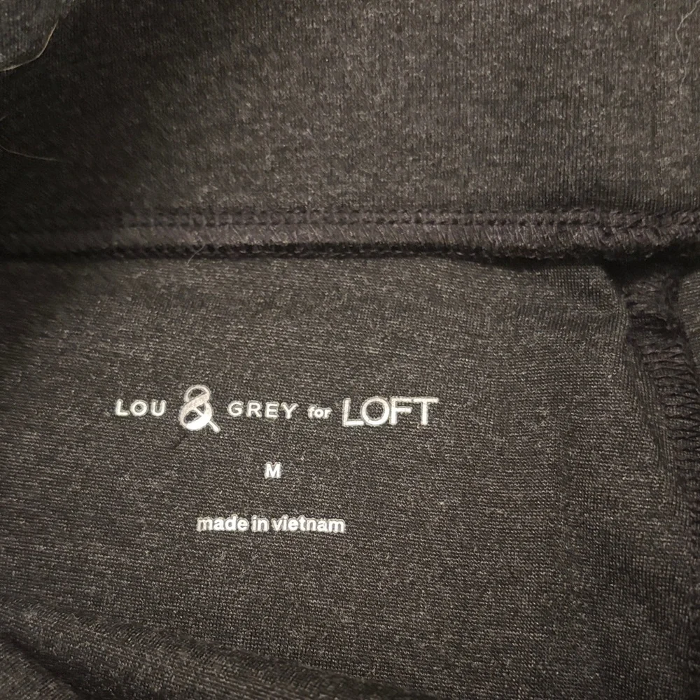 Lou & Grey For Loft Black and Gray Leggings Set set of 2 Pull On Stretch Sz Med - Picture 2 of 11